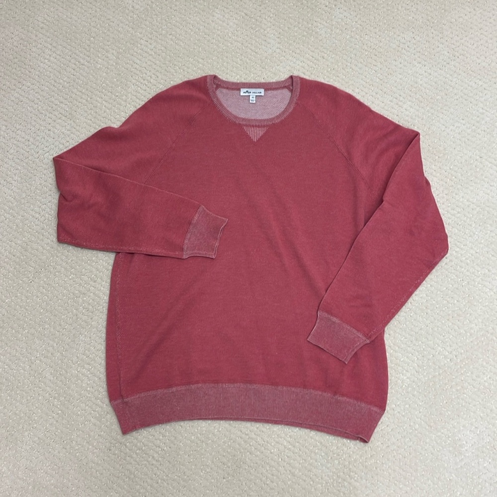 Peter Millar Voyager Cashmere-Silk Saddle Shoulder Crew - Clay Rose - XL
